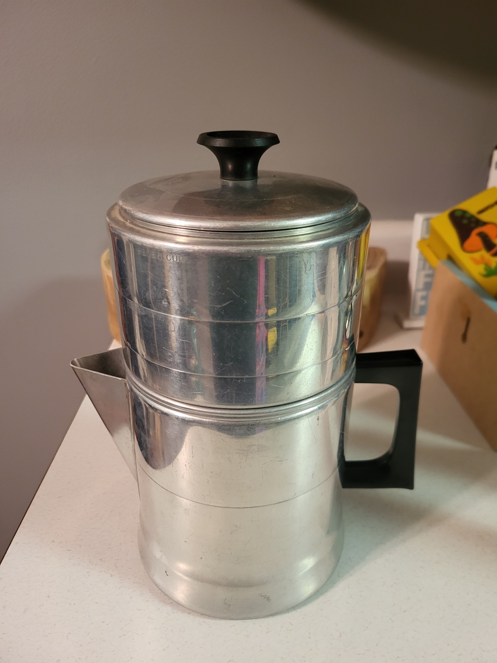 Vintage Comet 9 Cup Drip Aluminum Coffee Pot STOVE TOP Camping